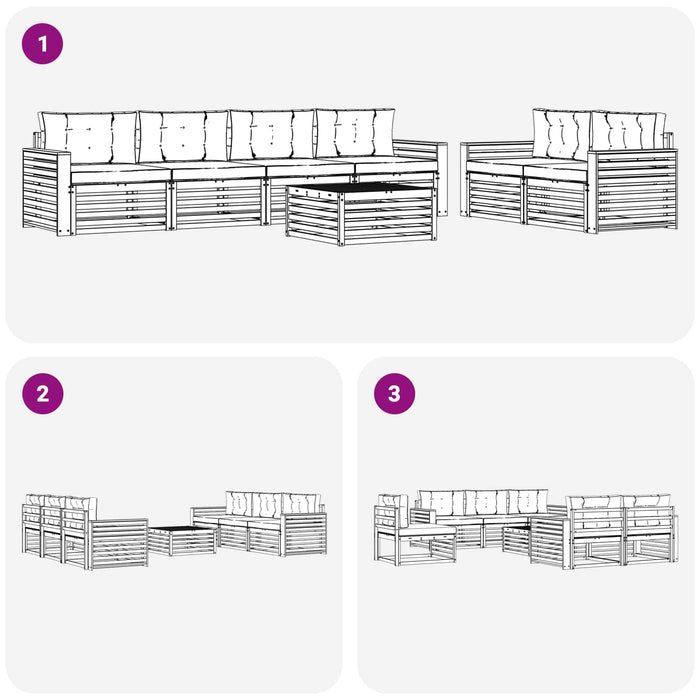 Set de canapele de exterior 7 pcs Alb și antracit - WALTI WALTI