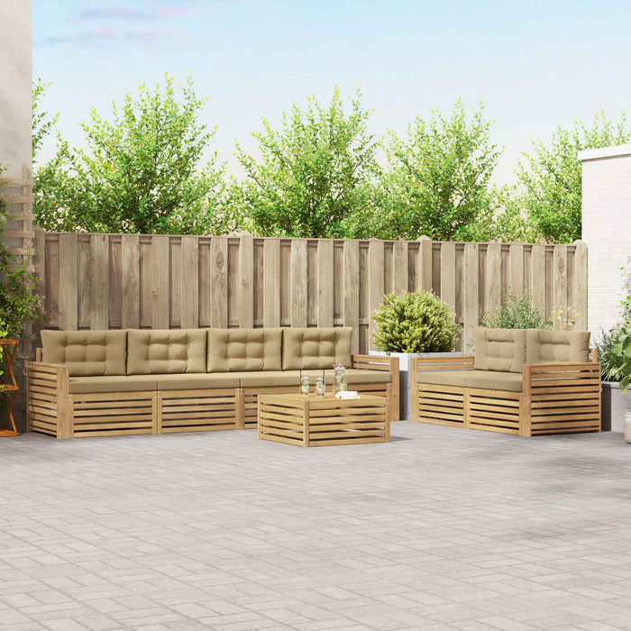 Set de canapele de exterior 7 pcs Alb și Bej - WALTI WALTI