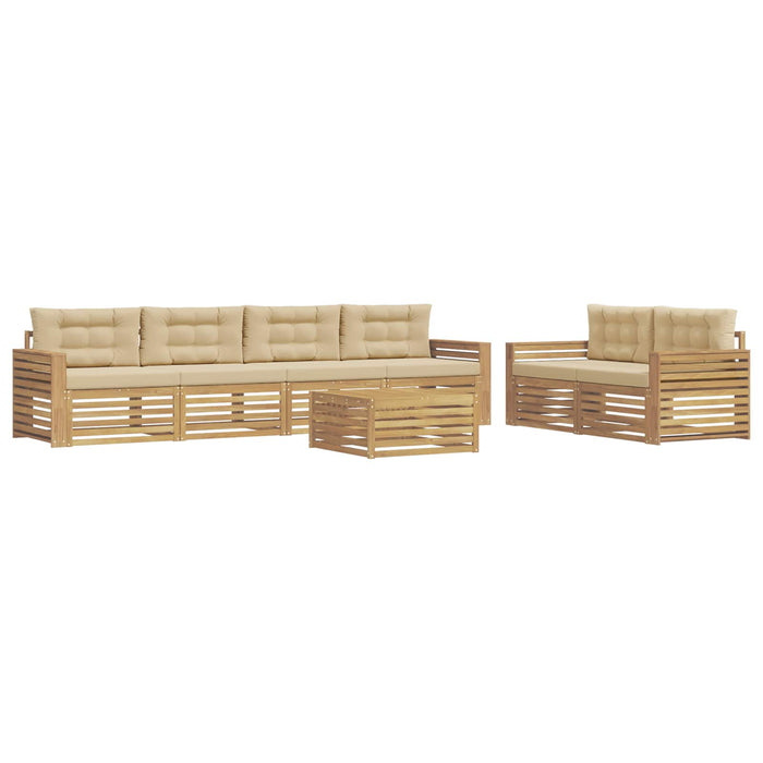 Set de canapele de exterior 7 pcs Alb și Bej - WALTI WALTI