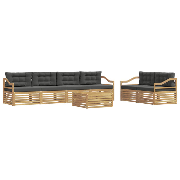 Set de canapele de exterior 7 pcs Alb și antracit Poliester WALTI