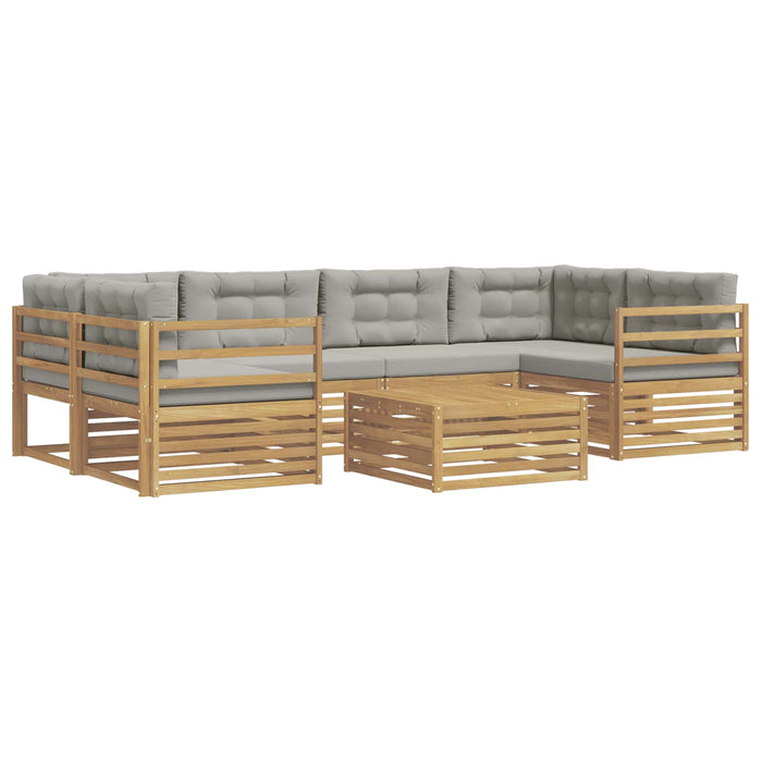 Set de canapele de exterior 7 pcs Alb și gri deschis Poliester WALTI