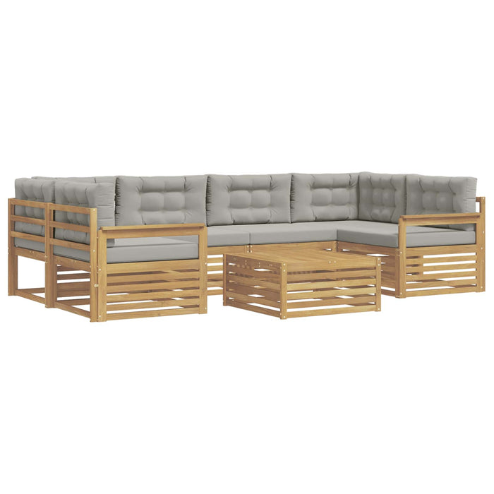 Set de canapele de exterior 7 pcs Alb și gri deschis Poliester WALTI