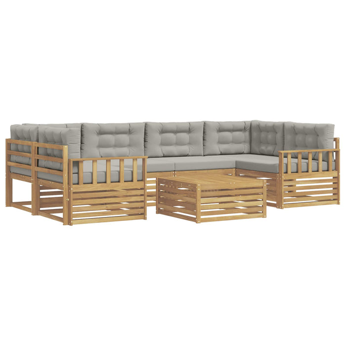 Set de canapele de exterior 7 pcs Alb și gri deschis Poliester WALTI