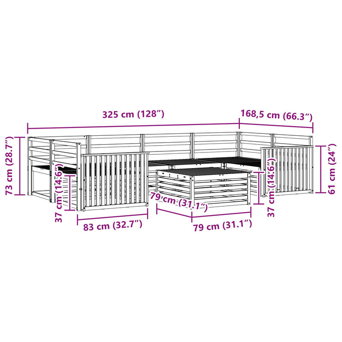 Set de canapele de exterior 7 pcs Alb WALTI