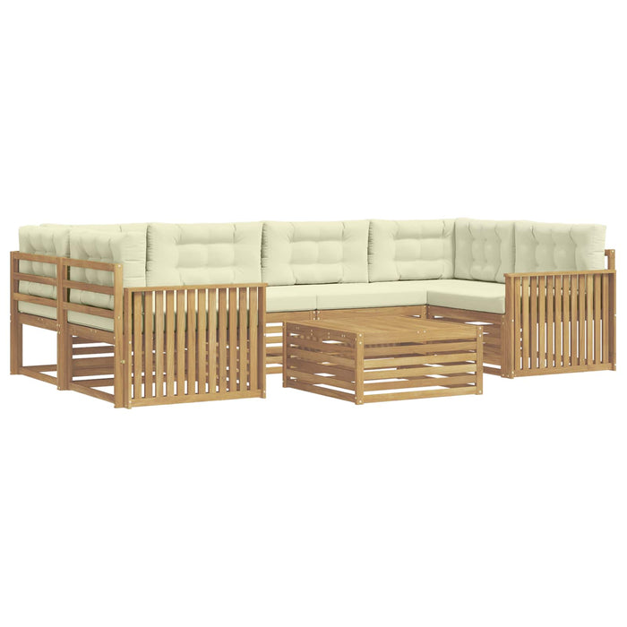 Set de canapele de exterior 7 pcs Alb și crem - WALTI WALTI