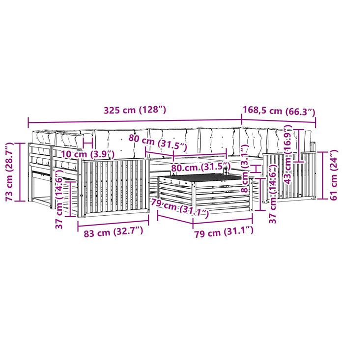 Set de canapele de exterior 7 pcs Alb și antracit - WALTI WALTI