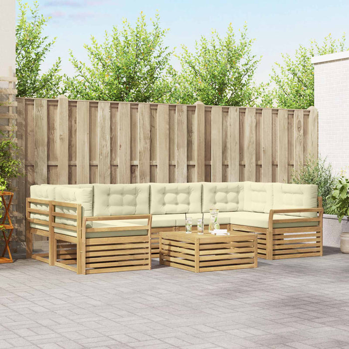 Set de canapele de exterior 7 pcs Alb și crem - WALTI WALTI