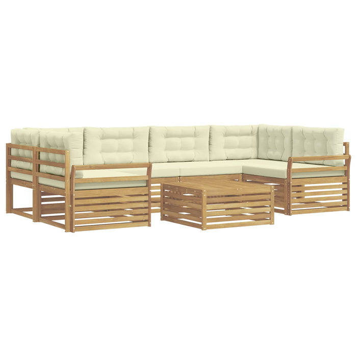 Set de canapele de exterior 7 pcs Alb și crem - WALTI WALTI