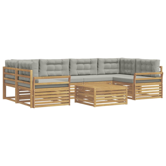 Set de canapele de exterior 7 pcs Alb și gri deschis - WALTI WALTI