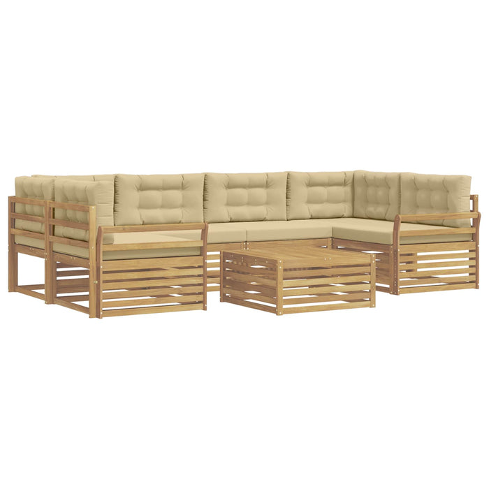 Set de canapele de exterior 7 pcs Alb și Bej - WALTI WALTI
