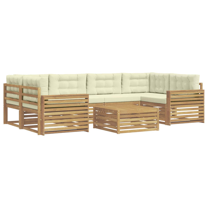 Set de canapele de exterior 7 pcs Alb și crem - WALTI WALTI