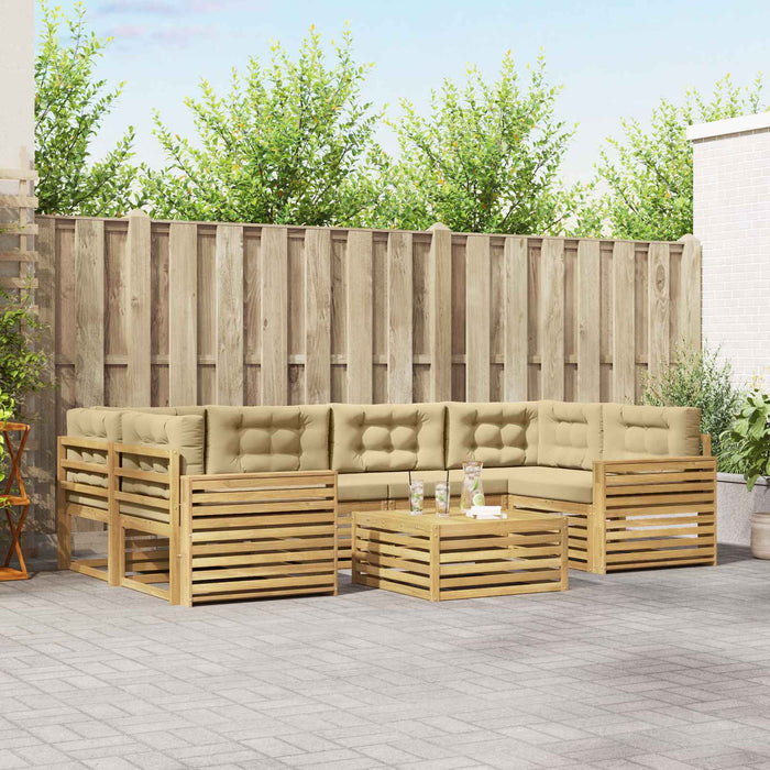 Set de canapele de exterior 7 pcs Alb și Bej - WALTI WALTI