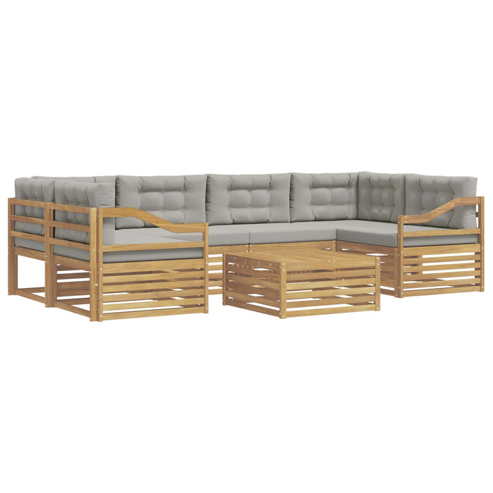 Set de canapele de exterior 7 pcs Alb și gri deschis Poliester WALTI