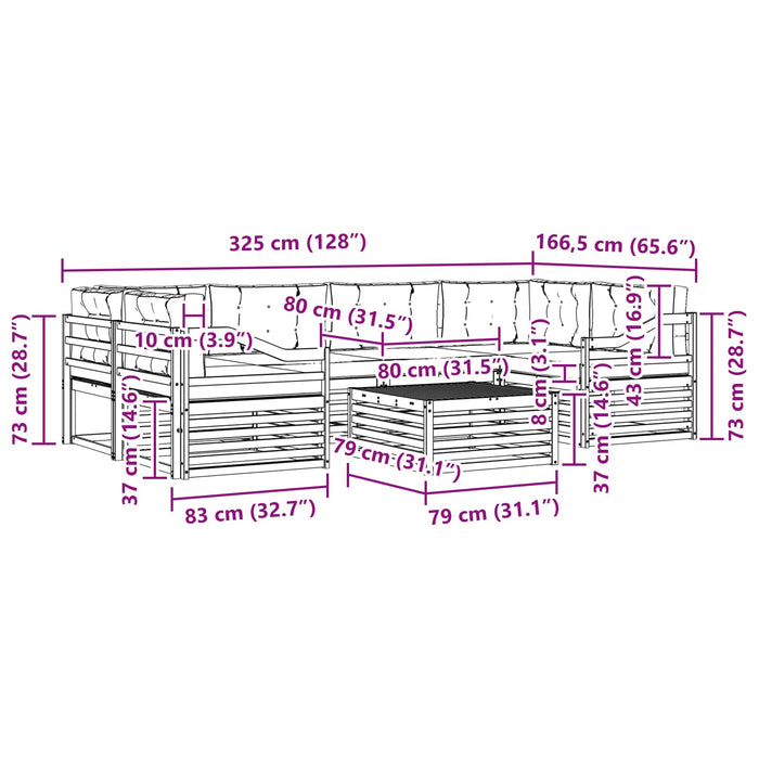 Set de canapele de exterior 7 pcs Alb și gri deschis Poliester WALTI