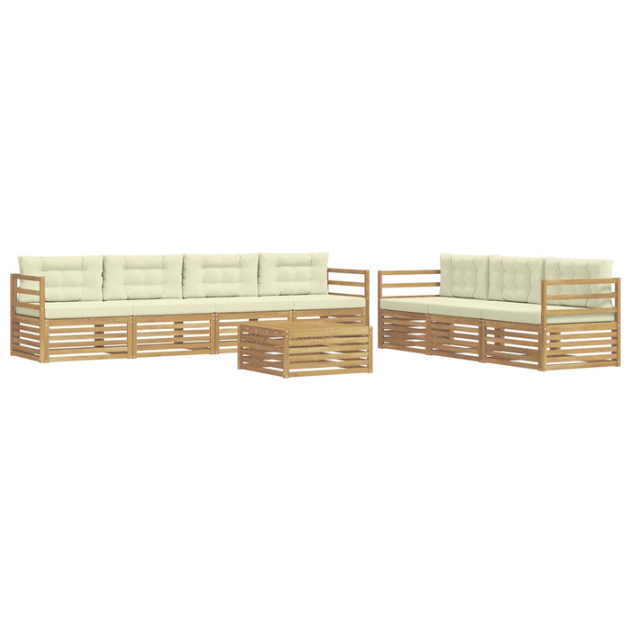 Set de canapele de exterior 8 pcs Alb și crem 79 x 79 x 37 cm WALTI