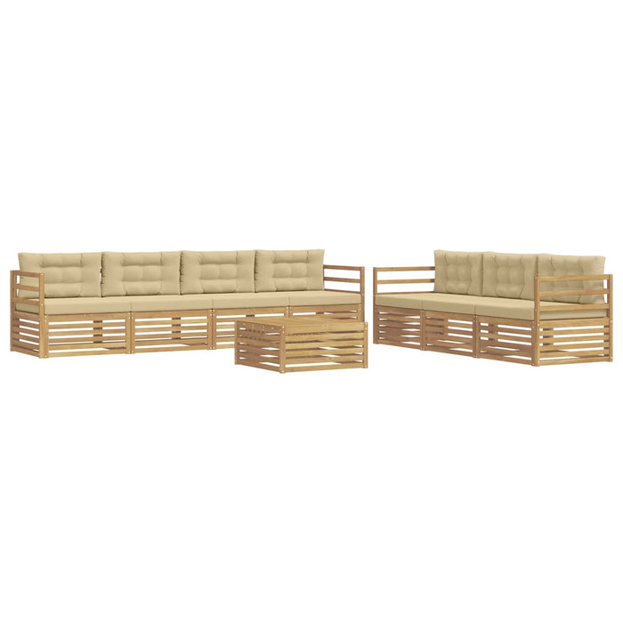 Set de canapele de exterior 8 pcs Alb și Bej 79 x 79 x 37 cm WALTI