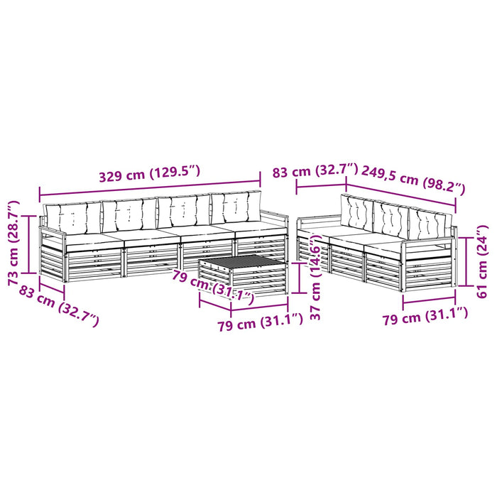 Set de canapele de exterior 8 pcs Alb și antracit WALTI