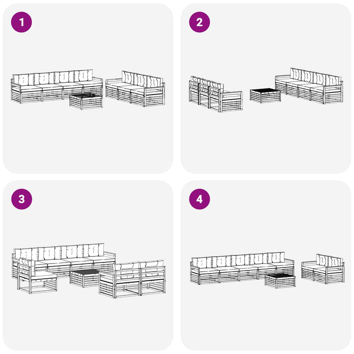 Set de canapele de exterior 8 pcs Alb și antracit WALTI