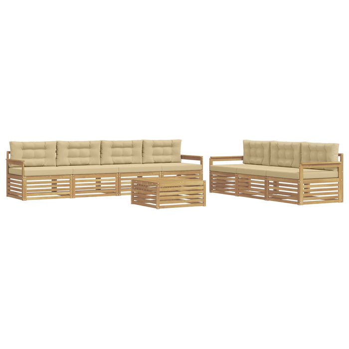 Set de canapele de exterior 8 pcs Alb și Bej 79 x 79 x 37 cm WALTI