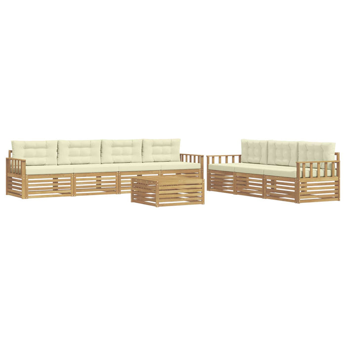 Set de canapele de exterior 8 pcs Alb și crem 79 x 79 x 37 cm WALTI