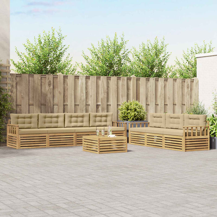 Set de canapele de exterior 8 pcs Alb și Bej 79 x 79 x 37 cm WALTI