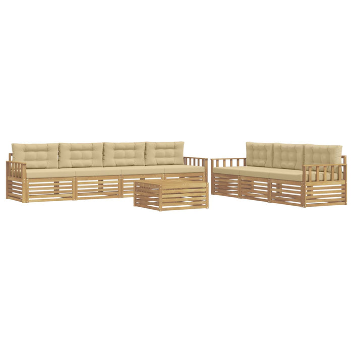 Set de canapele de exterior 8 pcs Alb și Bej 79 x 79 x 37 cm WALTI