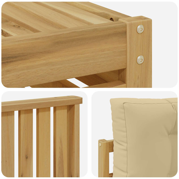 Set de canapele de exterior 8 pcs Alb și Bej - WALTI WALTI