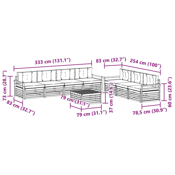 Set de canapele de exterior 8 pcs Alb și antracit - WALTI WALTI