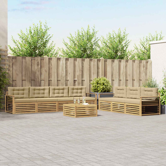 Set de canapele de exterior 8 pcs Alb și Bej 79 x 79 x 37 cm WALTI