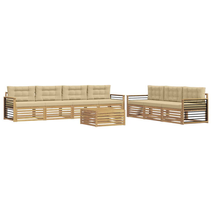 Set de canapele de exterior 8 pcs Alb și Bej 79 x 79 x 37 cm WALTI