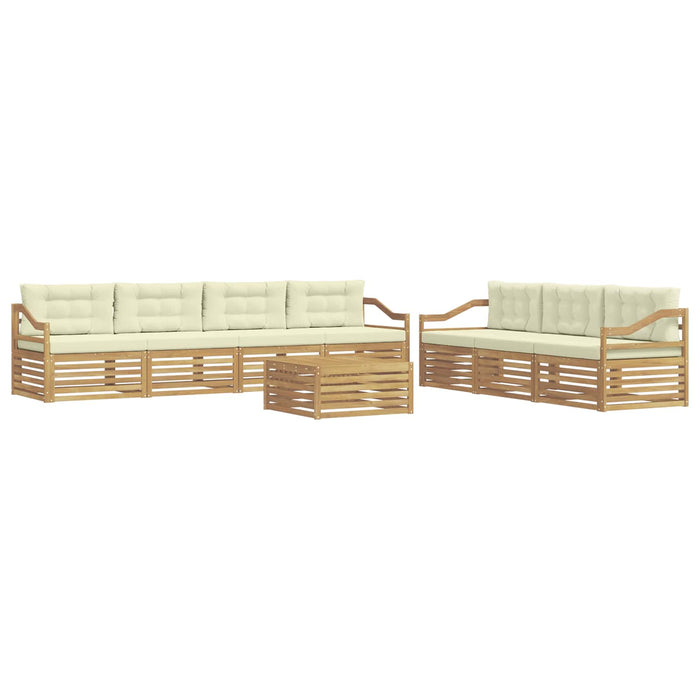 Set de canapele de exterior 8 pcs Alb și crem 79 x 79 x 37 cm WALTI