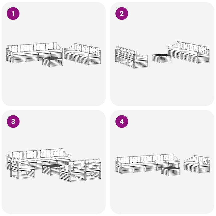 Set de canapele de exterior 8 pcs Alb și antracit WALTI