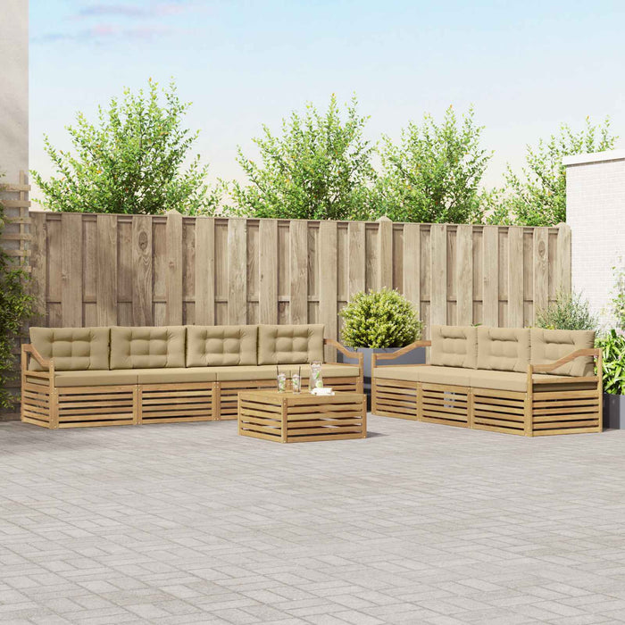 Set de canapele de exterior 8 pcs Alb și Bej 79 x 79 x 37 cm WALTI