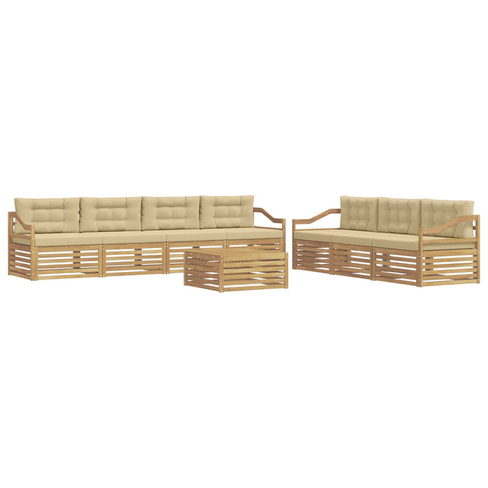 Set de canapele de exterior 8 pcs Alb și Bej 79 x 79 x 37 cm WALTI