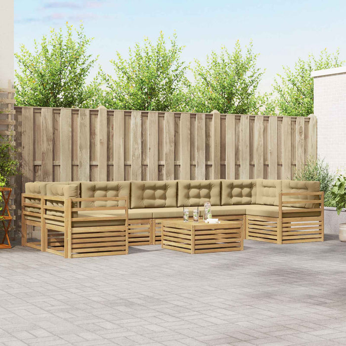 Set de canapele de exterior 8 pcs Alb și Bej WALTI