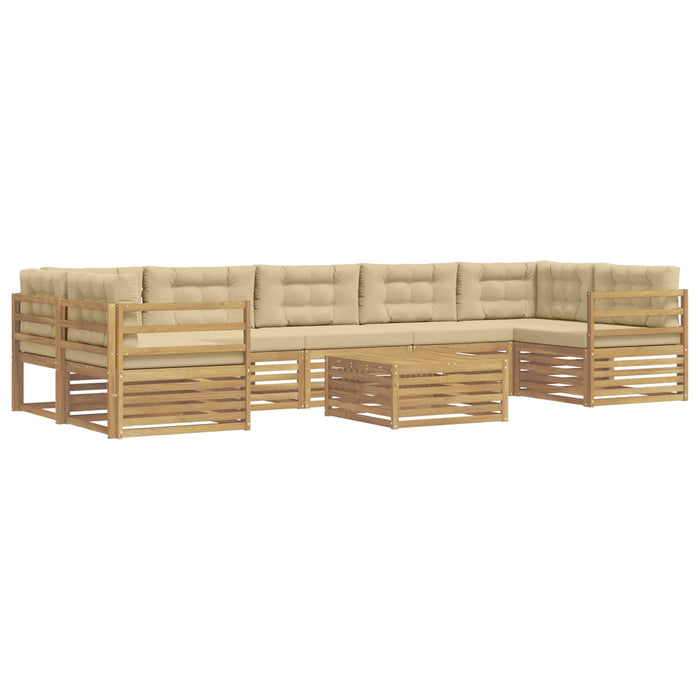 Set de canapele de exterior 8 pcs Alb și Bej WALTI