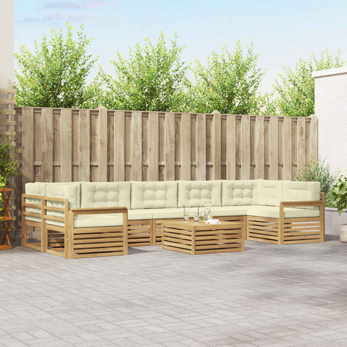 Set de canapele de exterior 8 pcs Alb și crem WALTI