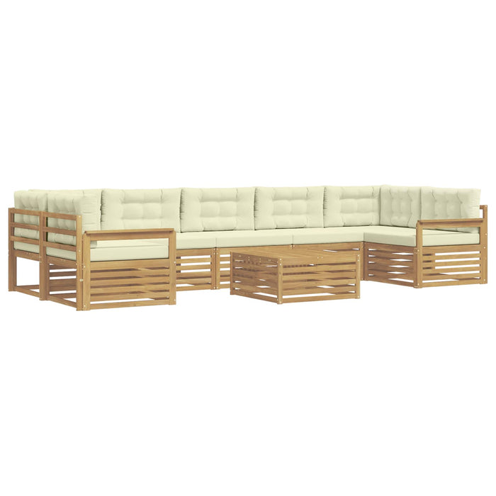 Set de canapele de exterior 8 pcs Alb și crem WALTI
