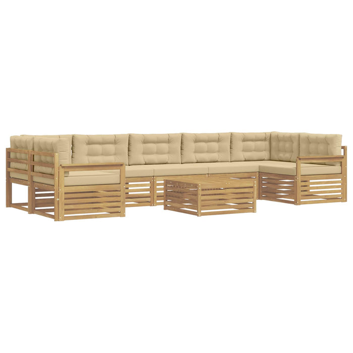 Set de canapele de exterior 8 pcs Alb și Bej WALTI
