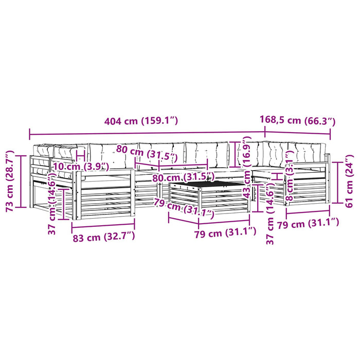 Set de canapele de exterior 8 pcs Alb și Bej WALTI
