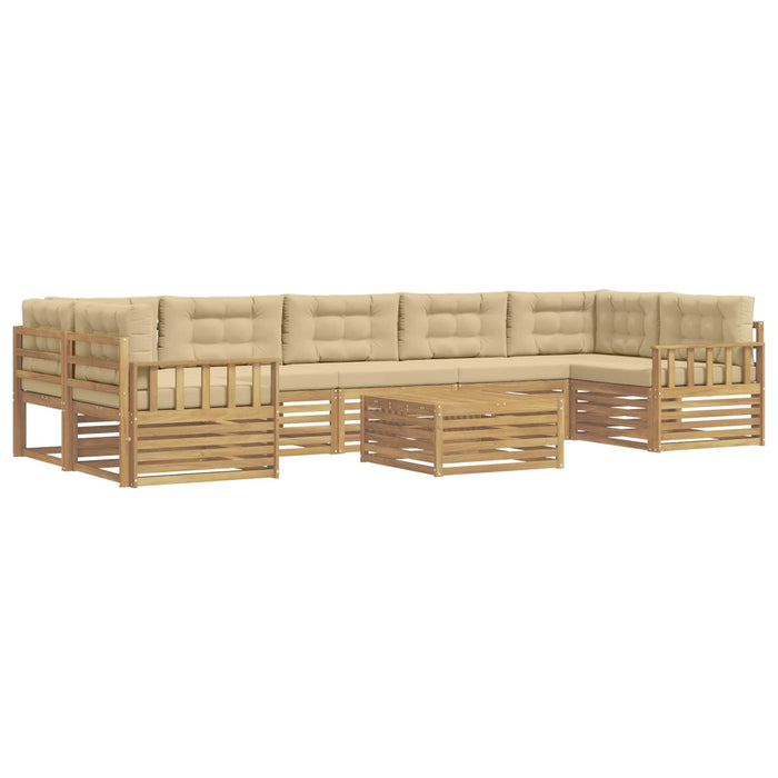 Set de canapele de exterior 8 pcs Alb și Bej WALTI