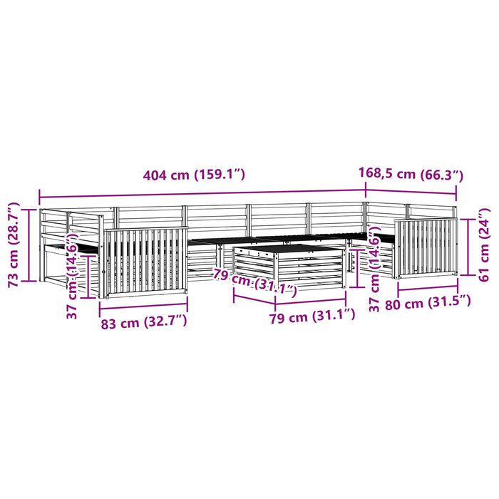 Set de canapele de exterior 8 pcs Alb și crem - WALTI WALTI
