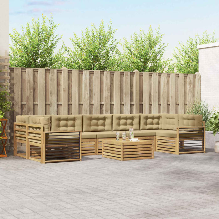 Set de canapele de exterior 8 pcs Alb și Bej WALTI