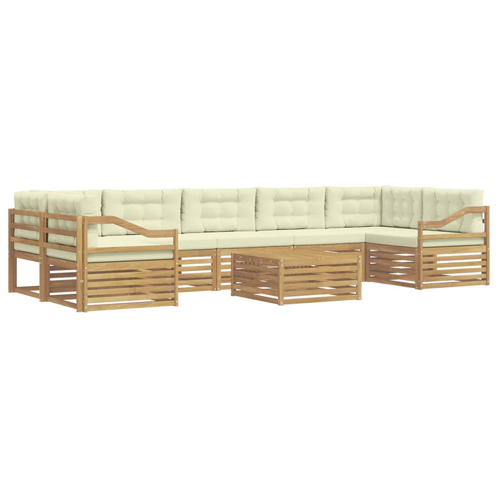 Set de canapele de exterior 8 pcs Alb și crem WALTI