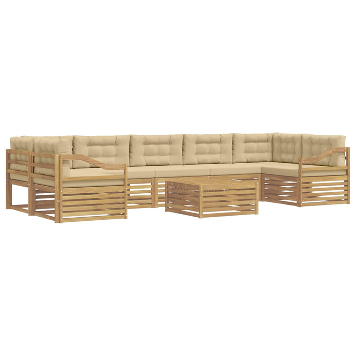 Set de canapele de exterior 8 pcs Alb și Bej WALTI