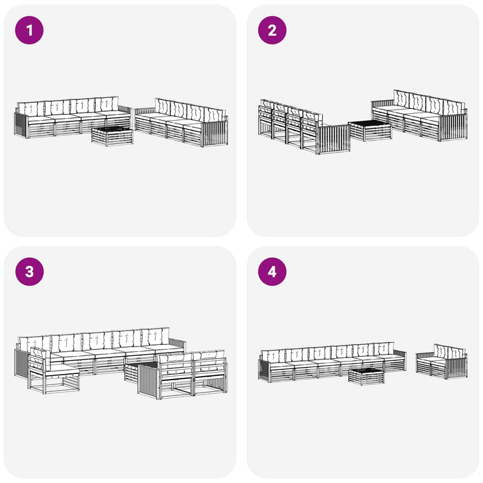 Set de canapele de exterior 9 pcs Alb și antracit - WALTI WALTI