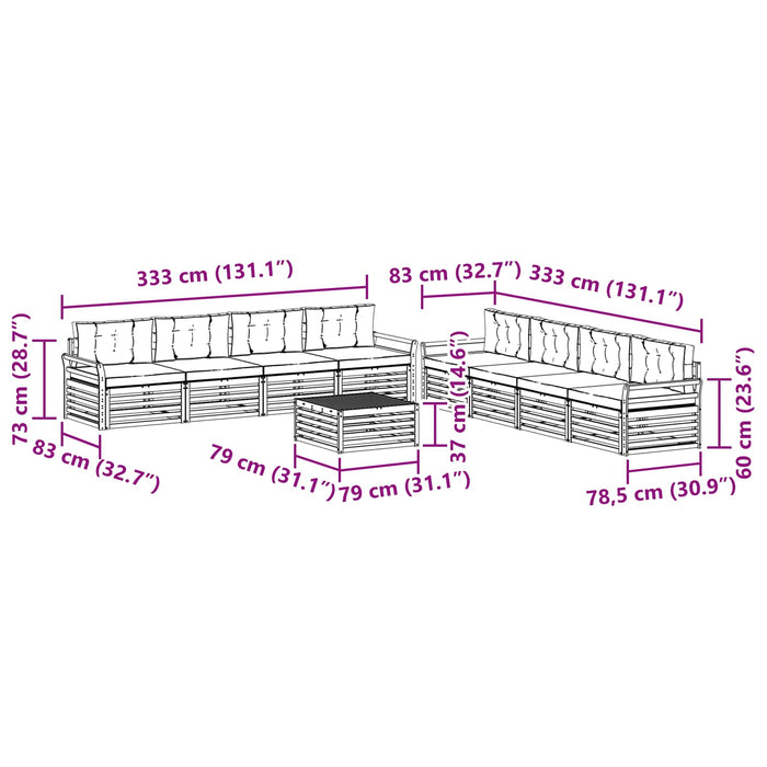 Set de canapele de exterior 9 pcs Alb și antracit - WALTI WALTI