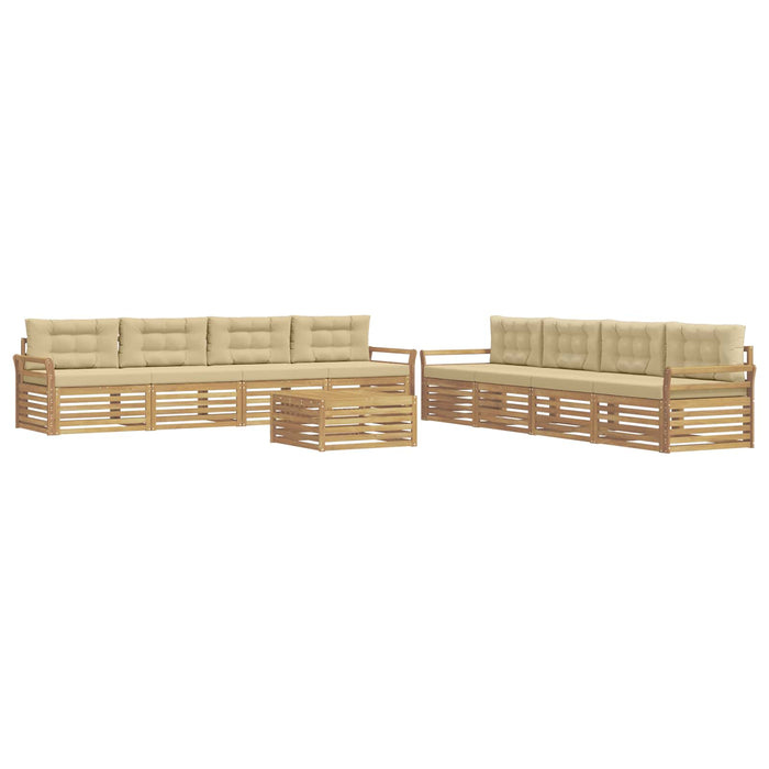 Set de canapele de exterior 9 pcs Alb și Bej - WALTI WALTI