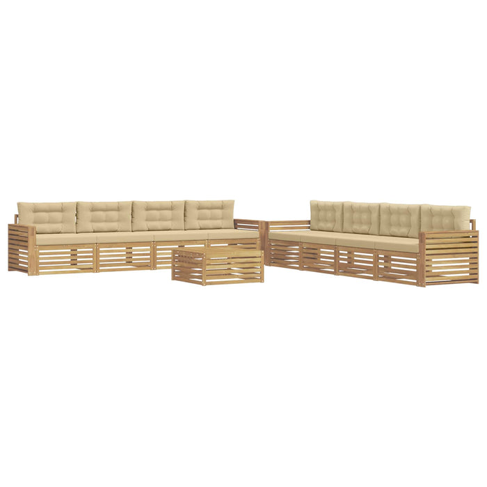 Set de canapele de exterior 9 pcs Alb și Bej - WALTI WALTI