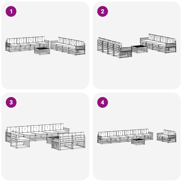 Set de canapele de exterior 9 pcs Alb și antracit Poliester WALTI